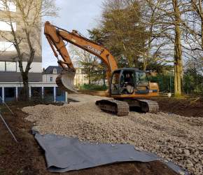 Création d'accès provisoire pour une extension de bâtiment